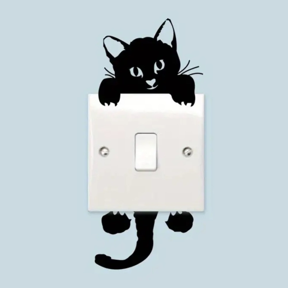 Hanging in There - Small Black Cat Sticker